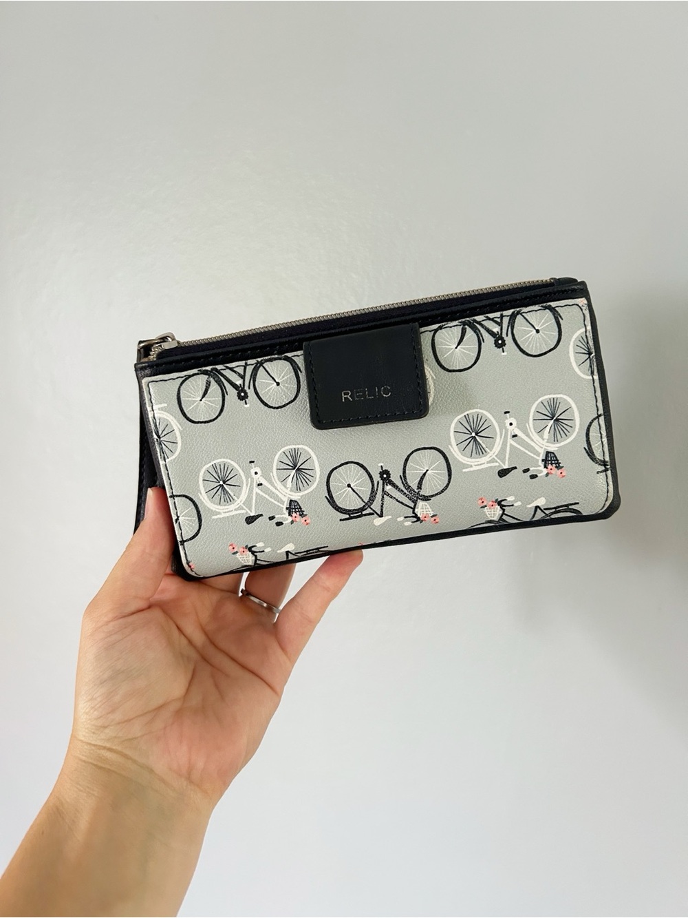 Relic • Light blue Bicycle Print Zip Wallet wristlet